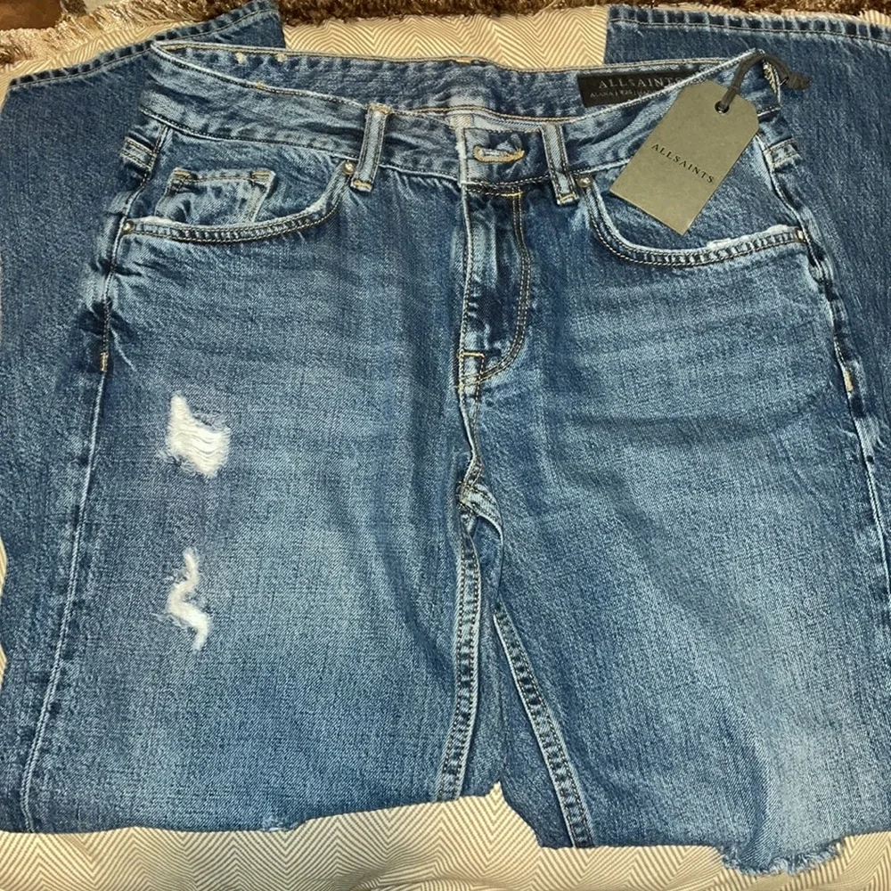 ALL SAINTS MID INDIGO BLUE JEANS. - Picture 8 of 10
